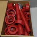 Gas Can Spout Replacement,6-Pack Gas Can Nozzle Old Style with Flexible Hose for Most 1/2/5/10 Gallon Oil Cans-Gas Tank Cap,Included Sealing Rubber Ring,Nozzle/Base Cap(RED)