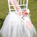 UNIQOOO Chair Tulle Tutu Decoration for Bridal Shower | Birthday Party, Veil Fluffy Look in White Color - Great for Wedding, Baby Shower  Party Accessory Supplies, 20 x 20 - Fit Standard Chair