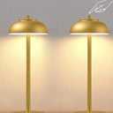 2 Pack Gold Led Cordless Table Lamps Rechargeable,Cordless Touch Lamp Battery Operated-Waterproof-for Outdoor Patio/Restaurants/Home/Dinner