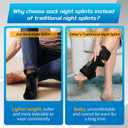Plantar Fasciitis Night Splint Sock with Massage Ball for Plantar Fasciitis Relief, Soft & Comfortable Foot Brace for Achilles Tendonitis Heal Spur Foot-drop Flat-arch for Women and Men, Large, Black 