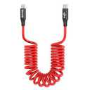 AGVEE 5ft Coiled Short USB-C to Lightning Charging Cable [MFI Certified] 30W PD Fast Charger Cord in Car for iPhone 14/ 13/ 12/ 11/ XS/ 8/ 7/ 6/ 5 CarPlay, iPad, iPod, Red