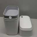 Small Bathroom Trash Cans with Lids,Motion Sensor Bathroom Trash Can,Narrow Waterproof Plastic 3.5 Gallon Automatic Adsorption Touchless Garbage Can,White (Slim)