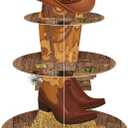 Zopeal Western Cowboy Cupcake Stand Party Decorations Western Theme Birthday Cupcake Holder Cowboy Theme Cake Holder Birthday Dessert Stand for Wild West Baby Shower Birthday Party Supplies(Cowboy)