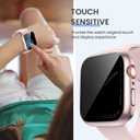 Tensea (2-in-1 for Waterproof Apple Watch Screen Protector Case 45mm Series 9 8 7, iWatch Protective PC Face Cover Built-in Privacy Tempered Glass Film [26 Anti Spy] [360 Full Protection] (Original Pink)