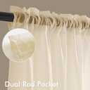MIULEE Butter Cream Sheer Curtains 84 Inches Long, 4 Panels Set, Rod Pocket Voile Drapes Light Filtering and Semi Transparent, Elegant Window Treatments for Bedroom Living Room,42 x 84 Inches