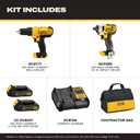DEWALT 20V MAX Cordless Drill and Impact Driver, Power Tool Combo Kit , Includes 2 Batteries, Charger and Bag (DCK240C2), One Size
