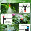 240FT Drip Irrigation System Kits - Automatic Garden Watering Sprinkler with 1/2 & 1/4 inch Tubing Hose Patio Misting Plant Irrigation Water Equipment Quick Connector for Greenhouse Flower Beds Lawn