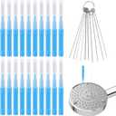 30pcs Shower Head Cleaner Tools, Shower Head Cleaning Brushes Multi-Sized Shower Head Cleaner Picks for Small Hole Anti-Clogging Cleaning Brush for Gap Nozzle Slot (Blue)
