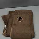 H.VERSAILTEX Linen Blackout Curtain 84 Inches Long for Bedroom/Living Room Thermal Insulated Grommet Linen Curtain Drapes Primitive Textured Burlap Effect Window Drapes 1 Panel - Heather Cocoa Brown