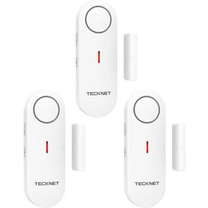 3 x TECKNET Door Alarms for Kids Safety, Window Alarm Pool Alarms Door Alarm for Home Security, 2-in-1 Alarm & Chime, 3-Level Volume Control, Wireless Alarm for House Hotel Cars Sheds Caravans (3 Pack)