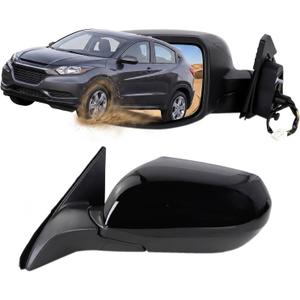 Left Driver Side Mirror Compatible With 2016 2017 2018 2019 2020 2021 2022 Honda HRV HR-V,Power Glass/Manual Folding Replace#76258T7WA72(Black,3Pins)