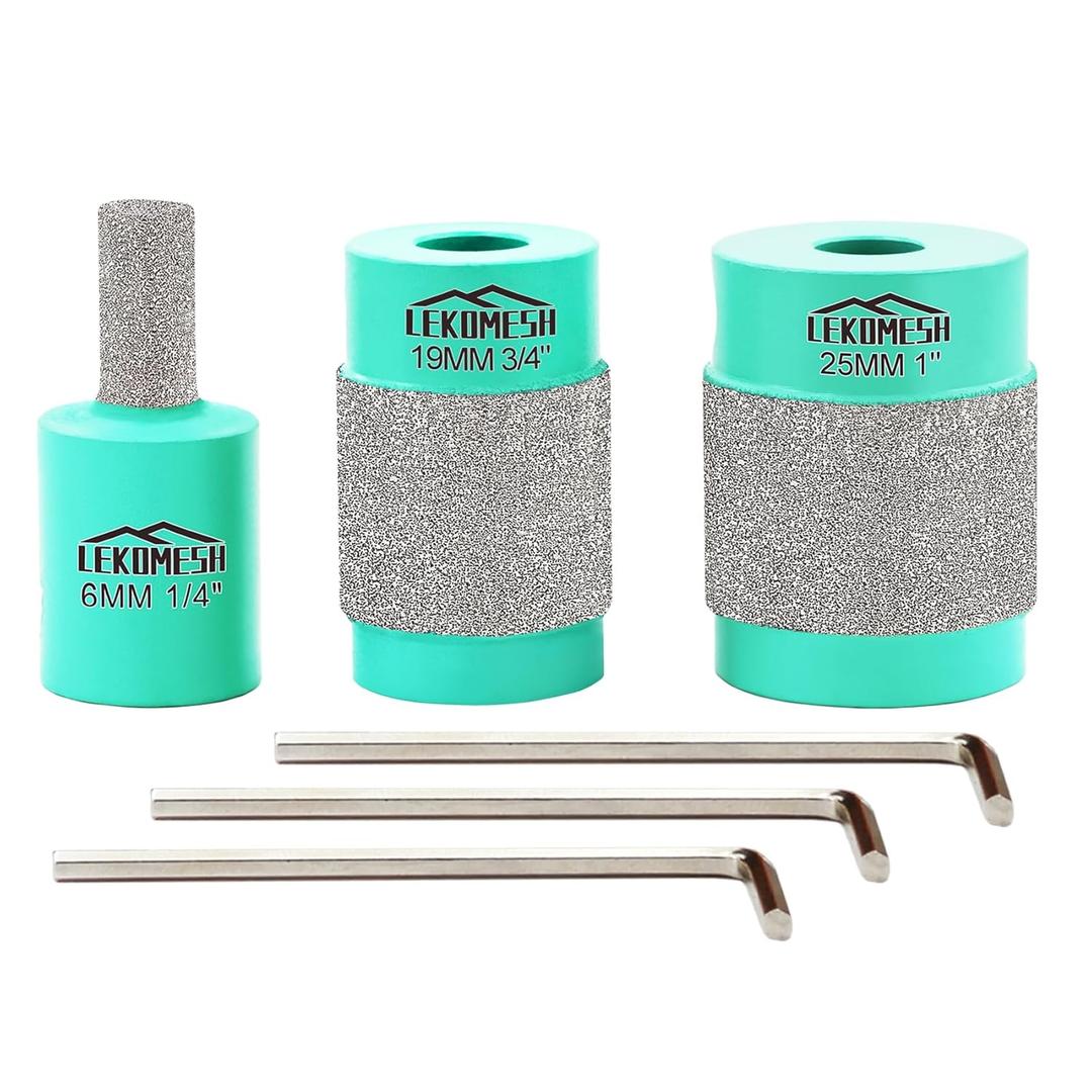 Glass Grinder Bits for Stained Glass - 1 1/4 3/4 Inch Brass Core Stained Glass Grinder Bit, Diamond Grinder Bit Head Tools, Stained Glass Diamond Grinder Bit