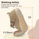 BARERUN Toddler Slippers Wide Waterproof House Shoes Fuzzy Suede Moccasin Slippers for Kids Barefoot Adjustable Indoor Outdoor Slip On Warm Winter Shoes (Beige)