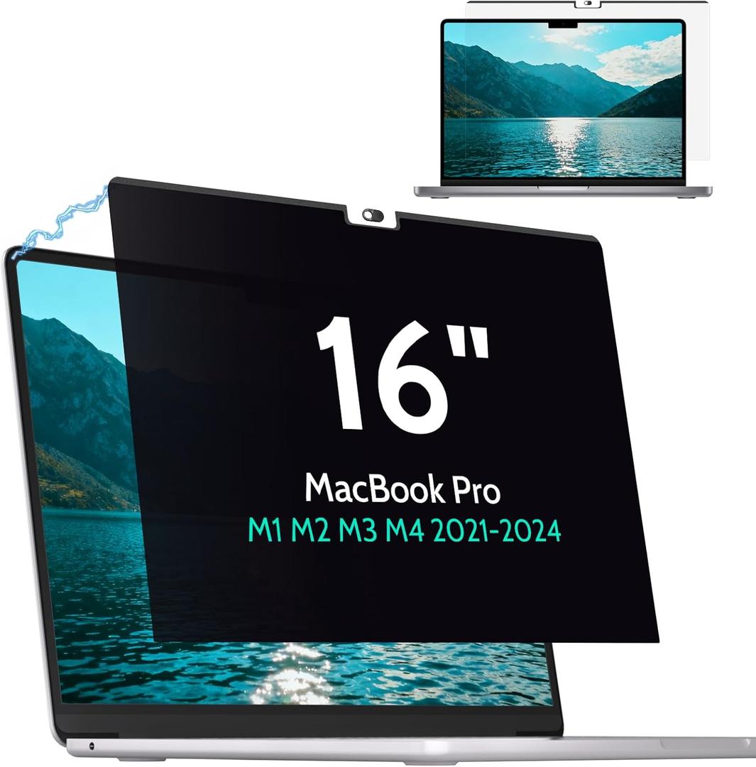 Magnetic Privacy Screen for MacBook Pro 16 Inch (2021-2025, M1, M2, M3, M4),Removable Anti Glare Blue Light Filter for Mac 16.2In Laptop Privacy Filter Shield Protector