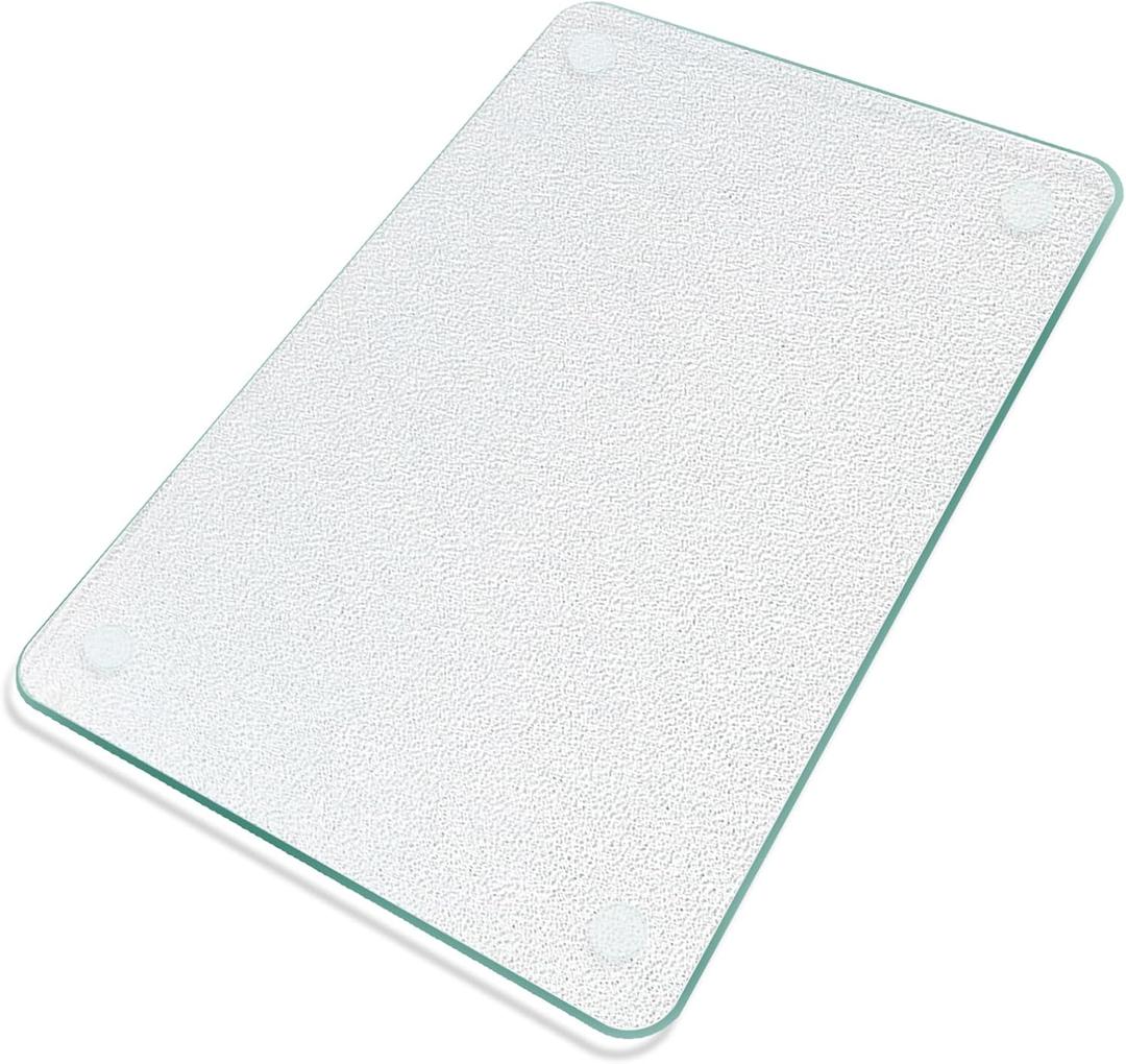 Tempered Glass Cutting Board, 12x16" Glass Cutting Board for Kitchen Counter,Large Size Frosted Glass,with Non-Slip Feet, Scratch Resistant,Heat Resistant