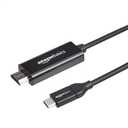 Amazon Basics USB-C to HDMI Cable Adapter, Thunderbolt 3 Compatible, 4K30Hz, Plug and Play, 6-Foot, Black