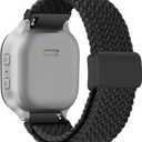 SimpleThings Braided Band Compatible with Gabb Watch 3e 3 2 1, Solo Loop Stretchy Watch Bands with Adjustable Easy Buckle for Kids Boys Girls (Black)