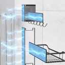 Multifunctional Magnetic Shelf for Washing Machine, Refrigerator, Microwave, and Any Metal Surface, Powerful Magnetic Shelves Include Unique Hollow Design Metal Organizers 6 pcs - Black