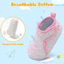 FEETCITY Lightweight Baby Sock Shoes Baby Walking Shoes Boys Girls Infant High-Top Shoe 12-18 Months (Pink White)
