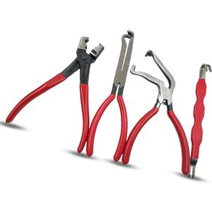 Electrical Disconnect Pliers for Cars 4-Piece - Electrical Connector Disconnect Tool Set, Automotive Plug Connector Separator Removal Tool & Hose Clamp Pliers (Straight+60 Degree)