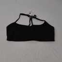 LASLULU Womens Adjustable Spaghetti Straps Sports Bra Sweetheart Neck Wireless Padded Workout Yoga Crop Tops (Large, Black)