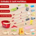 Kids Cleaning Toy Set, Educational Pretend Play Cart with 29 Pcs, Detachable Housekeeping Tools for Toddlers