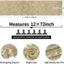 6 Packs 12 x 72 inches Champagne Sequin Table Runner, Glitter Runner for Birthday Party Supplies Decorations Wedding Bachelorette Holiday Celebration Bridal Shower Baby Shower