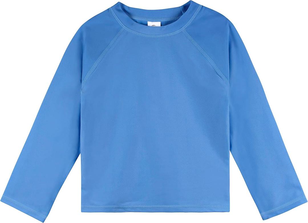 Gerber Unisex Baby Toddler UPF 50+ Long Sleeve Rashguard Swim Shirt (3T, Blue)