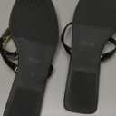 Coutgo Womens Flat Sandals Comfortable Flip Flops Slide Sandals Summer Beach Shoes with Metal Decoration (10, Black)