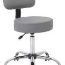 Boss Office Products Be Well Medical Spa Professional Adjustable Drafting Stool with Back, Grey