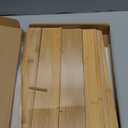 5 Tier Greeting Card Display Stand Wood Color Bamboo and Acrylic Sticker Display Stand Trading Card Holder Retail Photos Shelf for Vendors Craft Collection & Show