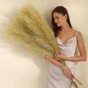 Gold Pampas Grass Decor - 45-Inch Set of 8 | Faux Tall Pampas Grass Soft and Fluffy | Perfect for Wedding Centerpieces, Great Gatsby Party Decorations and Glam Room Decor