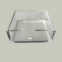 Clear Acrylic Luncheon Napkin Holder, 7x7x2 Inches, 6mm Thick, U-Shaped Design with Silicone Bumpers