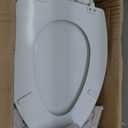 Mayfair Linden Slow Close Toilet Seat, Non Slip Heavy Duty Wood, Easy Install, Made in USA, Elongated, White, 4 Pack