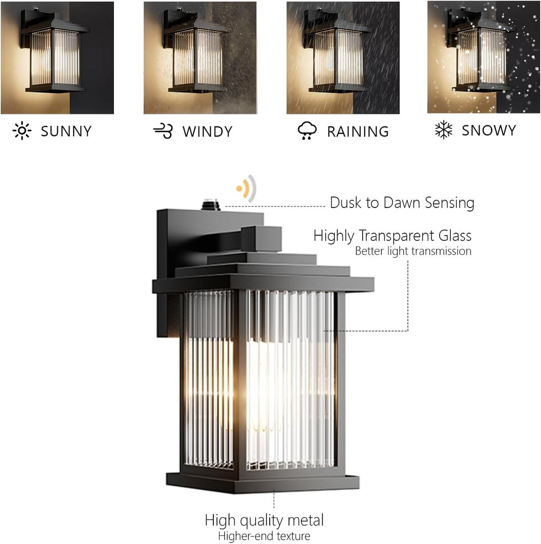 Upgraded Outdoor Light Camera Fixture, Dusk to Dawn Porch Light with Camera, Modern Exterior Wall Sconce Porch Light Fixture, Waterproof Exterior Light Fixture, 5G WIFI Connection Outdoor Wall Light