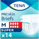 TENA ProSkin Unisex Adult Diapers With Tabs, Maximum Absorbency, Medium, 14 Ct