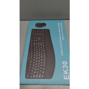 Wireless Keyboard and Mouse Combo,2.4G Full Size Wave Keys Ergonomic Keyboard with Wrist Rest for Natural Typing, 3 DPI Adjustable Ergonomic Silent Mouse for Computer/Laptop/Windows/Mac (Grey)