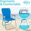 #WEJOY Folding Beach Chair for Adults, Lightweight Beach Chair with Shoulder Straps, High Back Camping Chairs with Hard Armrest, Supports 300lbs for Outdoor Lawn Concert