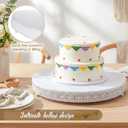 Cake Stand 20 Inch Round Metal Cupcake Dessert Wedding Cake Stand Cookies Display Holder Fruit Serving Tray for Table Wedding Birthday Anniversary Party, White