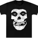 Misfits Shirt Distressed Skull Logo Graphic Printing for Youth Man Vintage Tee Shirt Women Fit Classic Short Sleeve Black (Small)