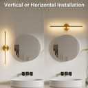 ZAGO 24 Inch LED Indoor Linear Wall Sconces Set of Two, 3CCT Switchable, Brushed Golden, Hardwired and Wall Mounted, Dimmable for Living Room, Hallway, Bedroom, 120-277V, 14W, 900LM, ETL Certified