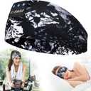 LC-dolida Sleep Headphones Bluetooth 5.4, Headband Earphones Wireless, Sleep Mask for Sleeping, Sports, Gifts, Workout, Jogging, Yoga,Insomnia, Air Travel, Meditation (Ink Painting)