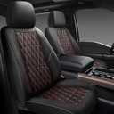 Tapha Executive Leatherette Car Seat Cover & Cushion Set, Breathable and Water-Resistant, Universal Fit for Car SUV & Truck (Front and Rear Seats, Black/Red)
