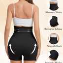 Shapewear Shorts for Women Tummy Control Butt Lifting High Waisted Body Shaper Thigh Slimmer for Under Dresses (Black, L)