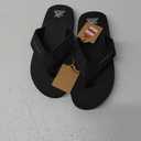 Embossed Pu Flip Flop Black, Size 12
