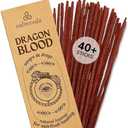 Potent Dragons Blood Incense Sticks - (40+Sticks, 9 inch) Thick Natural Resin Incense, Clean Charcoal Free | Sweet Spicy & Ambery Smelling Protection Incense (Sangre de Grado) (Burn Time 45+ Mins)
