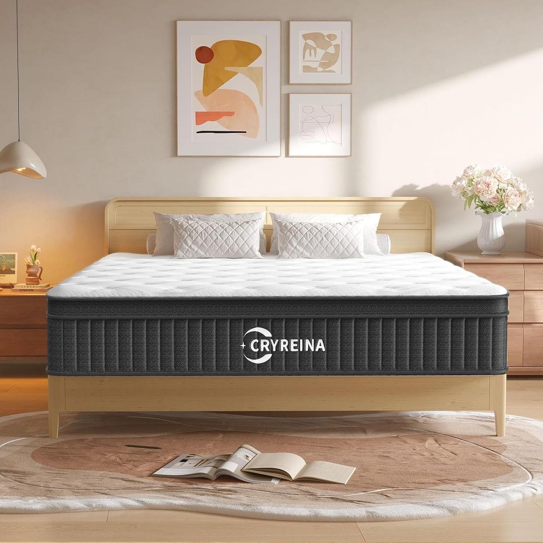 Full Mattress 12 Inch Full Size Mattress in a Box Hybrid Pocketed Coil Mattress, Medium Firm, Motion Isolation Pressure Relief CertiPUR-US