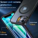 Fin2feel Magnetic for iPhone 12/iPhone 12 Pro Case with Screen Protector, Compatible with MagSafe, Built-in Stash Stand Phone Case Anti-scratch Shockproof Cover for iPhone 12/12 Pro(Translucent Black)