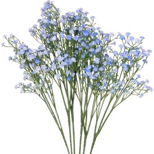 Baby's Breath Artificial Flowers, 6 Pcs Real Touch Flowers Artificial Bulk Bouquets for Wedding Floral Party Home Decoration 20.8" Blue