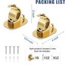 6PCS No Drill Curtain Rod Brackets Self Adhesive Curtain Rod Holder Curtain No Drilling Rod Hooks Nail Free Adjustable Curtain Rod Holders Curtain Hangers for Bathroom Kitchen Renter Gold